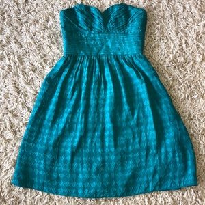 Shoshanna Teal Sweetheart Strapless Dress Size 4